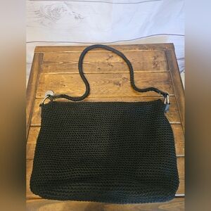 Lina Crochet Black Crochet Shoulder Bag
